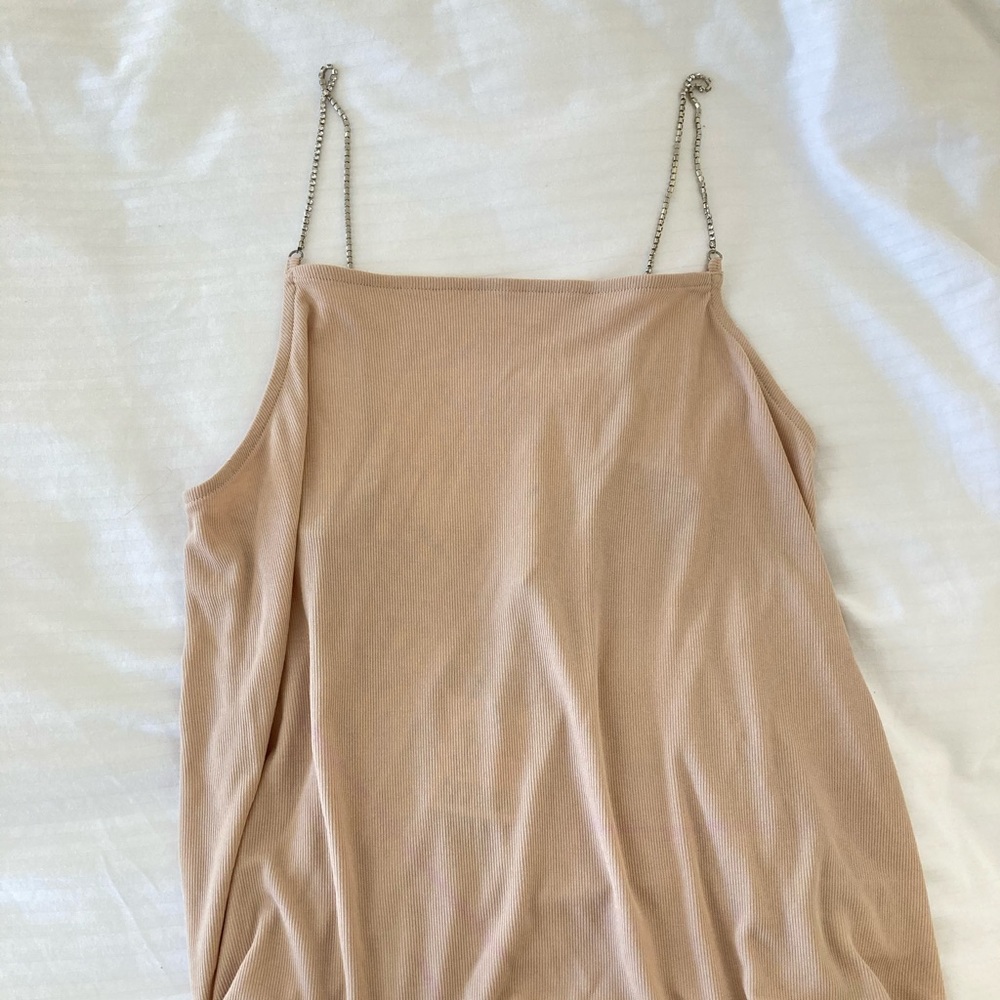 Baby Pink & Diamond Strap Tank Top